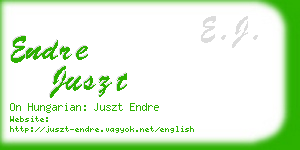 endre juszt business card